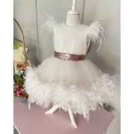 Rochie alba fete - Rochie pene CAMILLA 