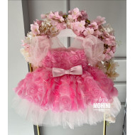 Rochie flori fete - Rochie roz Amely