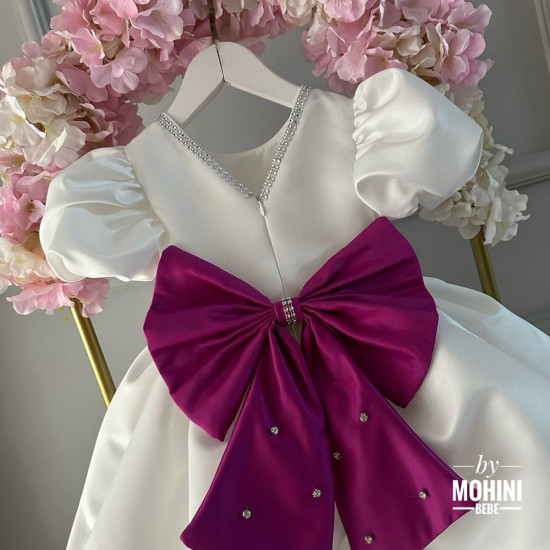 Rochie albă botez fetiță Ainoha