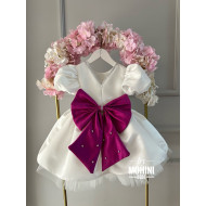 Rochie albă botez fetiță Ainoha