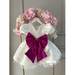 Rochie albă botez fetiță Ainoha