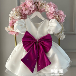 Rochie albă botez fetiță Ainoha