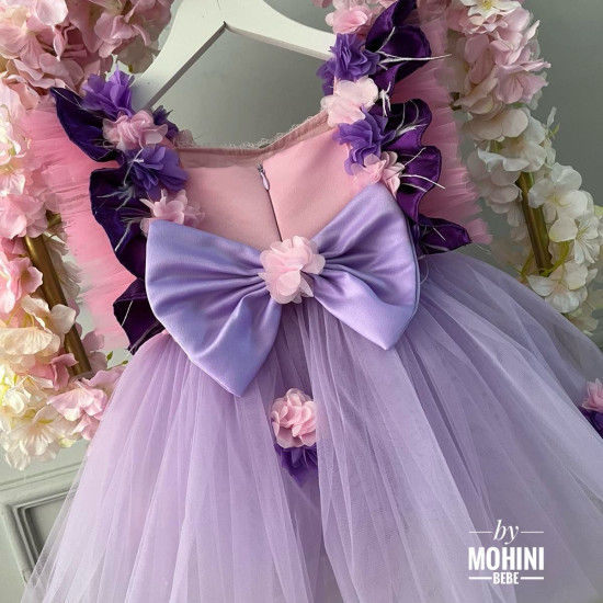Rochie Primavara pentru fetite - Rochie  lila inflorata Andria