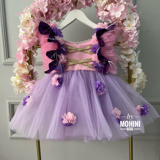 Rochie Primavara pentru fetite - Rochie  lila inflorata Andria