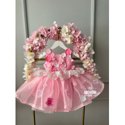 Rochie fete roz voluminoasa Beautiful Flowers