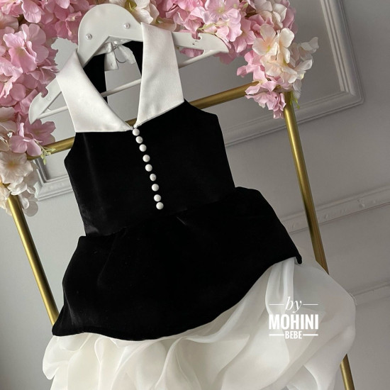 Rochie fete catifea Black and White