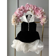 Rochie fete catifea Black and White