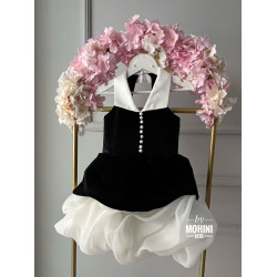 Rochie fete catifea Black and White