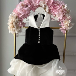 Rochie fete catifea Black and White