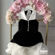 Rochie fete catifea Black and White