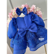 Rochie ocazie fete - Rochie paiete albastre Blue Kaelie