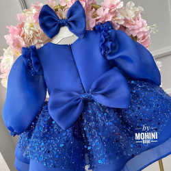 Rochie ocazie fete - Rochie paiete albastre Blue Kaelie