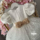 Rochie petrecere fete - Rochie alba paiete Calla
