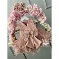 Rochie fete Dusty Pink Lace Dress