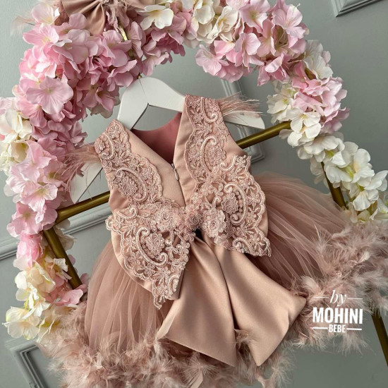 Rochie fete Dusty Pink Lace Dress