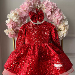 Rochie fete paiete rosii Fatima