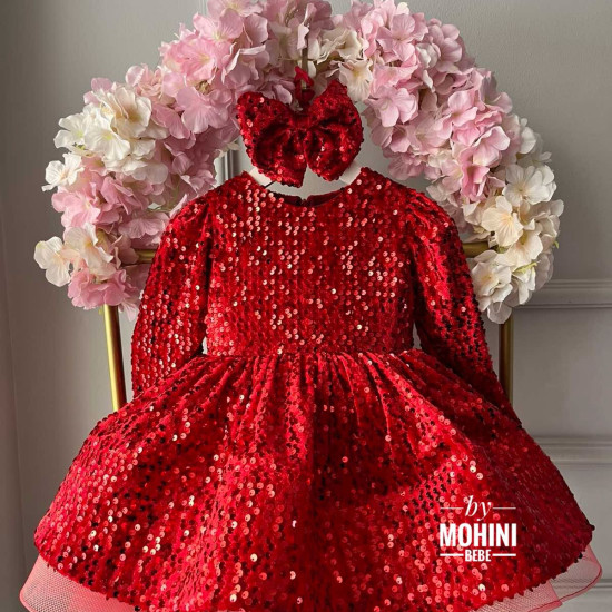 Rochie fete paiete rosii Fatima