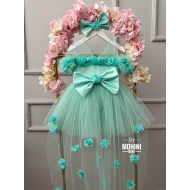 Rochie fete Flower Baby Turquoise