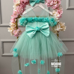 Rochie fete Flower Baby Turquoise