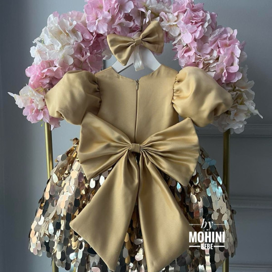 Rochie fete aurie cu paiete For a Special Princess