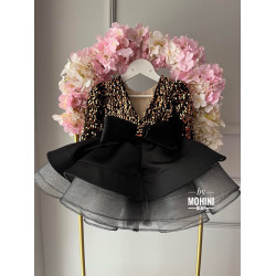 Rochie fete neagra cu paiete aurii For a Special Event