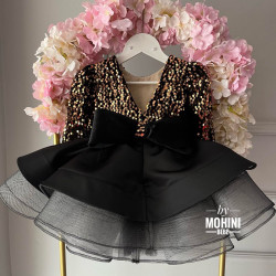 Rochie fete neagra cu paiete aurii For a Special Event