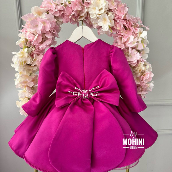 Rochie printesa fucsia cu perle Fuchsia Junior Bride