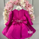 Rochie printesa fucsia cu perle Fuchsia Junior Bride