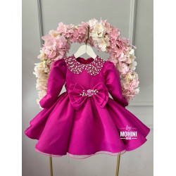 Rochie printesa fucsia cu perle Fuchsia Junior Bride