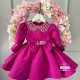 Rochie printesa fucsia cu perle Fuchsia Junior Bride