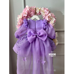 Rochie fete lila cu trena si paiete Lilac Tale Kaelie