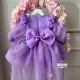 Rochie fete lila cu trena si paiete Lilac Tale Kaelie