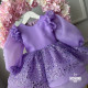 Rochie fete lila cu trena si paiete Lilac Tale Kaelie