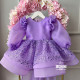 Rochie fete lila cu trena si paiete Lilac Tale Kaelie