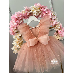 Rochie fetita cu perle roz Little Pink Pearls