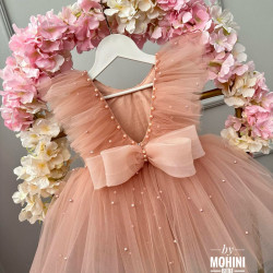 Rochie fetita cu perle roz Little Pink Pearls