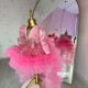 Rochie roz fete cu trena detasabila si paiete Magic Tail