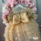Rochie fete aurie cu trena si paiete Maravillosa 