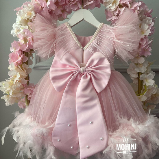 Rochie fete cu pene roz Marissa Pink