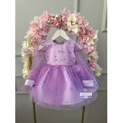Rochie fete lila cu perle New Lilac Ingrid