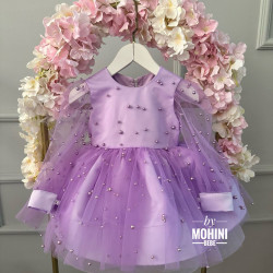 Rochie fete lila cu perle New Lilac Ingrid