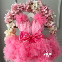Rochie fete New Pink Feathers