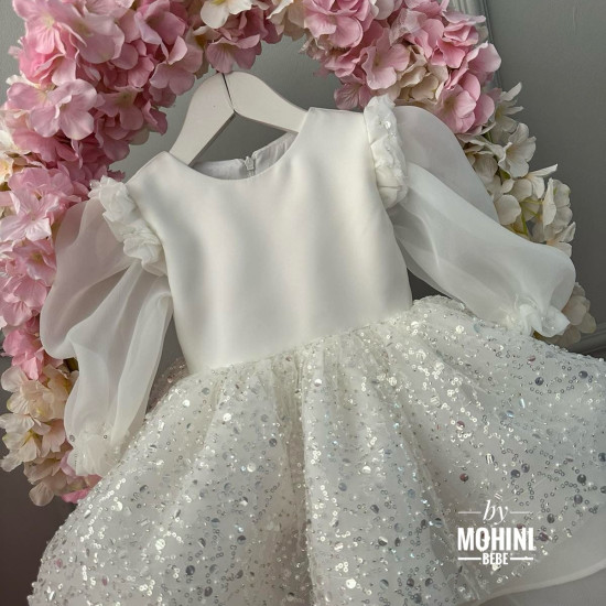 Rochie mireasa fetita New White Kaelie