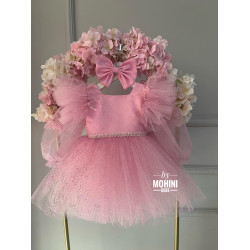 Rochie fete roz cu sclipici Nueva Brillo Rosa