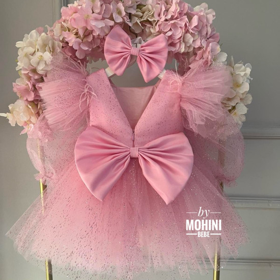 Rochie fete roz cu sclipici Nueva Brillo Rosa