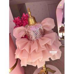 Rochie fete roz pudra Organza Baby Dress