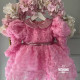 Ținută roz festivă fetiță – Rochie pentru nunți și botezuri New Pink Angel Roses