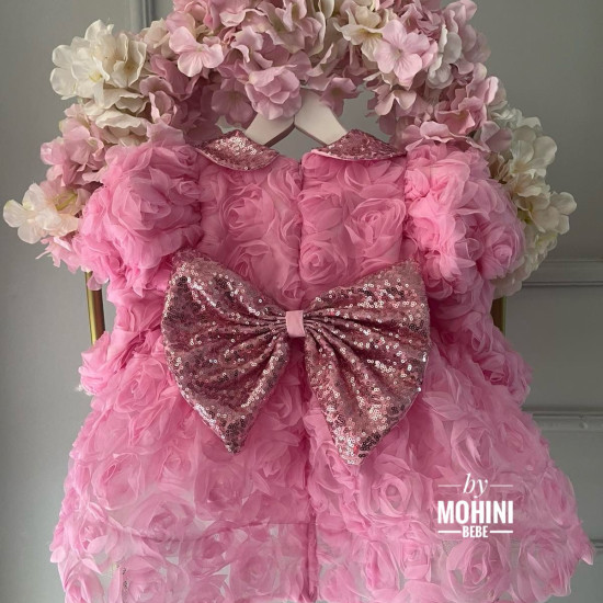 Ținută roz festivă fetiță – Rochie pentru nunți și botezuri New Pink Angel Roses