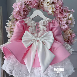 Rochie eleganta roz cu dantela fetita Pink Dayanara