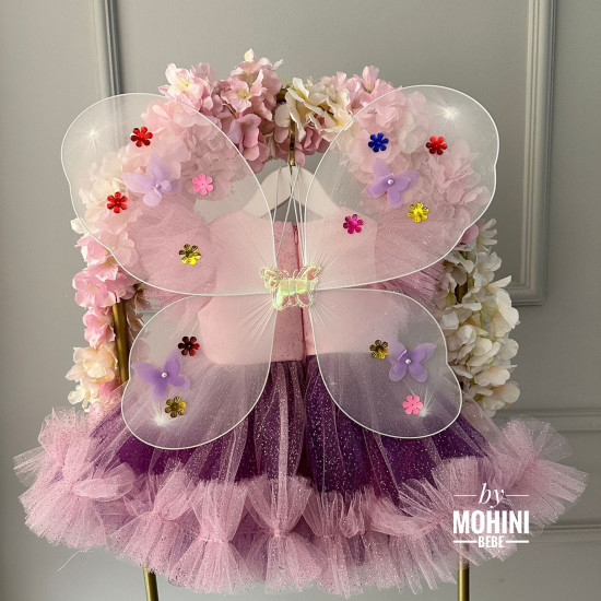 Rochie fete tematica fluturi Purple Little Butterfly